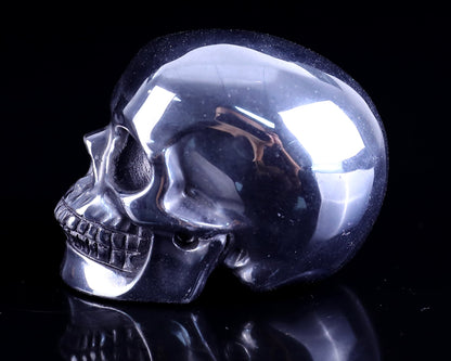 Nicedony 2.3" Tera-Herz Hand Carved Crystal Realistic Skull Sculpture - View 4