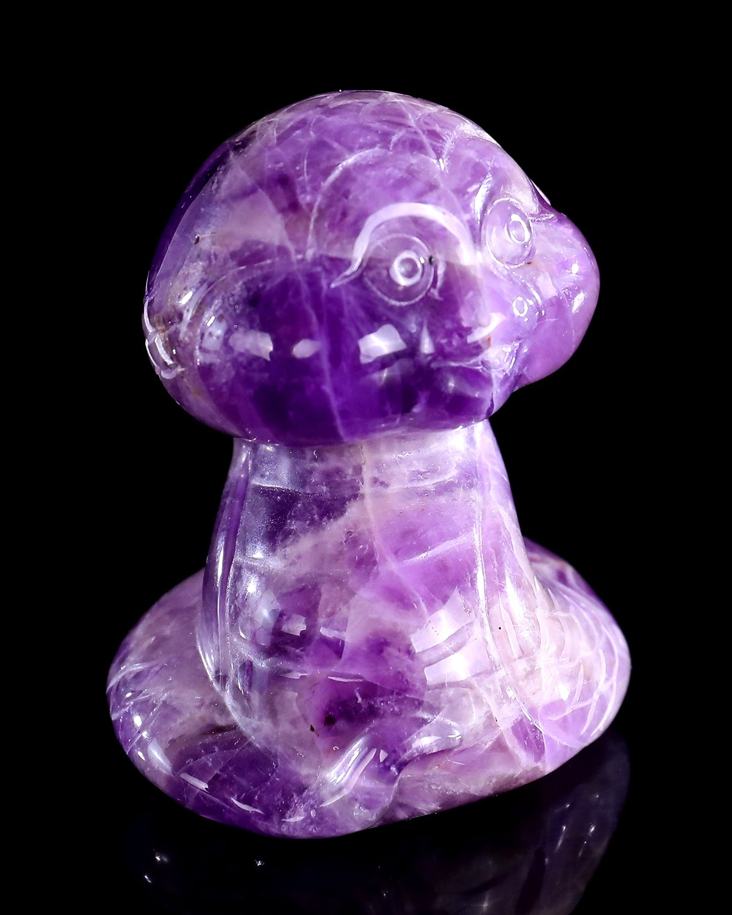 Nicedony 2.4" Amethyst Hand Carved Crystal Baby Snake Sculpture - View 4