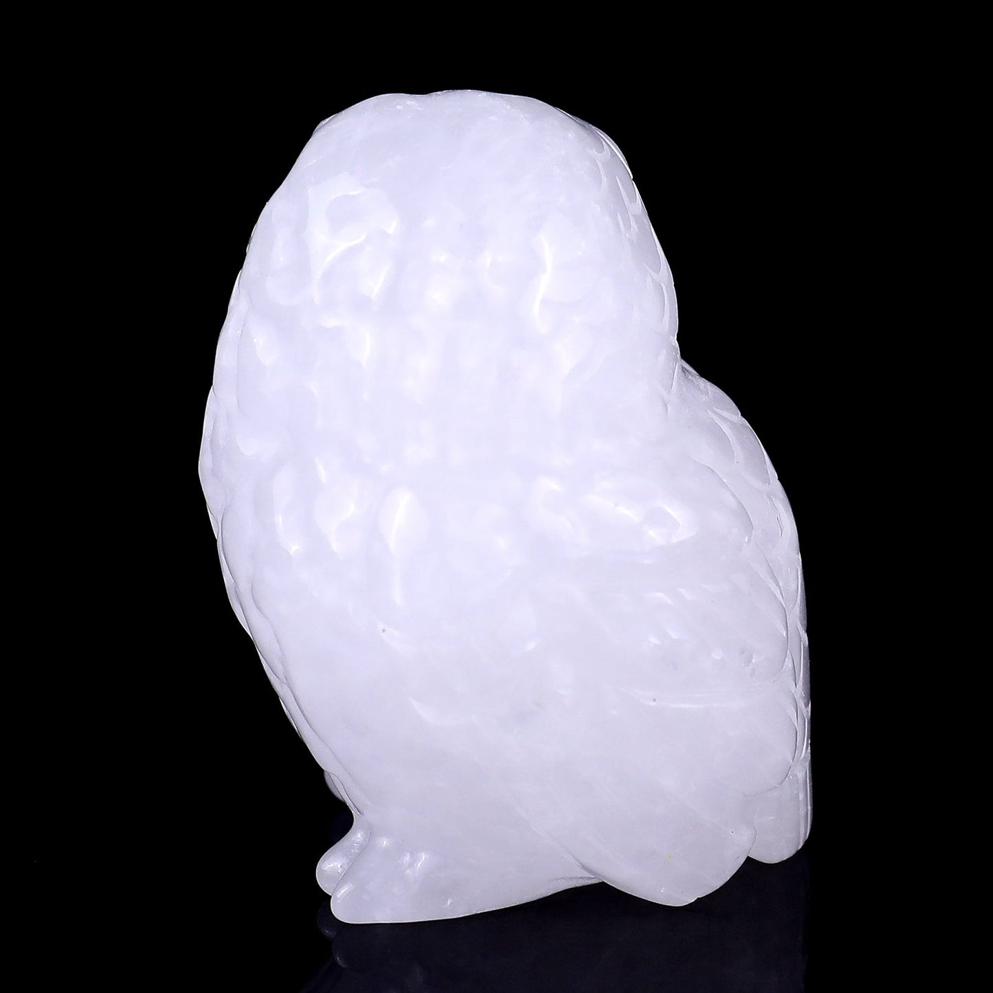 Nicedony 2.4" Angolan Quartz Hand Carved Crystal Owl Sculpture - View 4