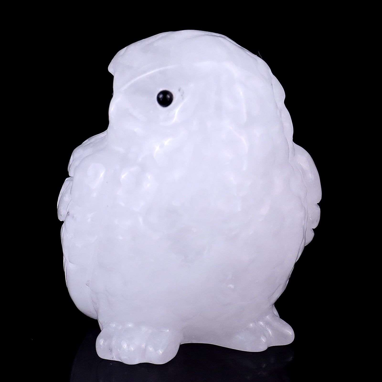 Nicedony 2.4" Angolan Quartz Hand Carved Crystal Owl Sculpture - View 6
