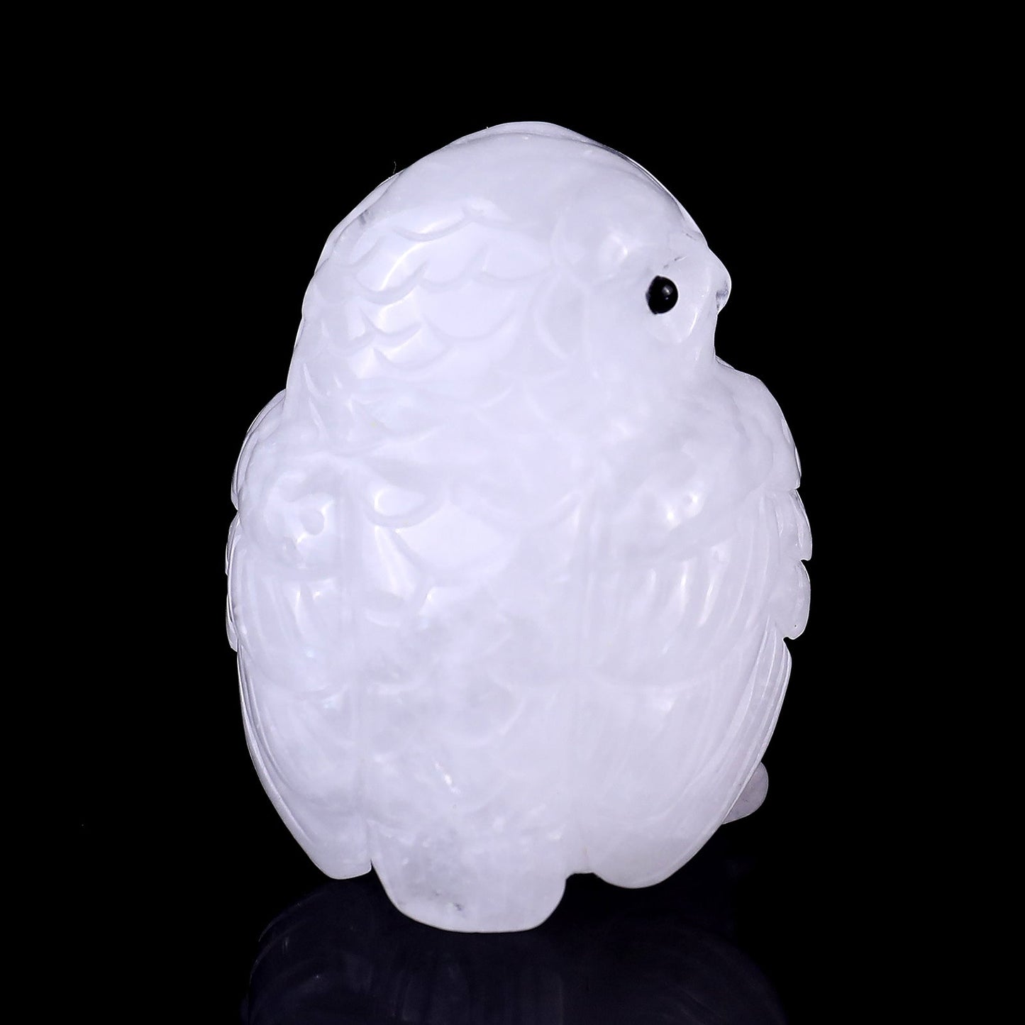 Nicedony 2.4" Angolan Quartz Hand Carved Crystal Owl Sculpture - View 3