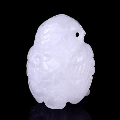 Nicedony 2.4" Angolan Quartz Hand Carved Crystal Owl Sculpture - View 3
