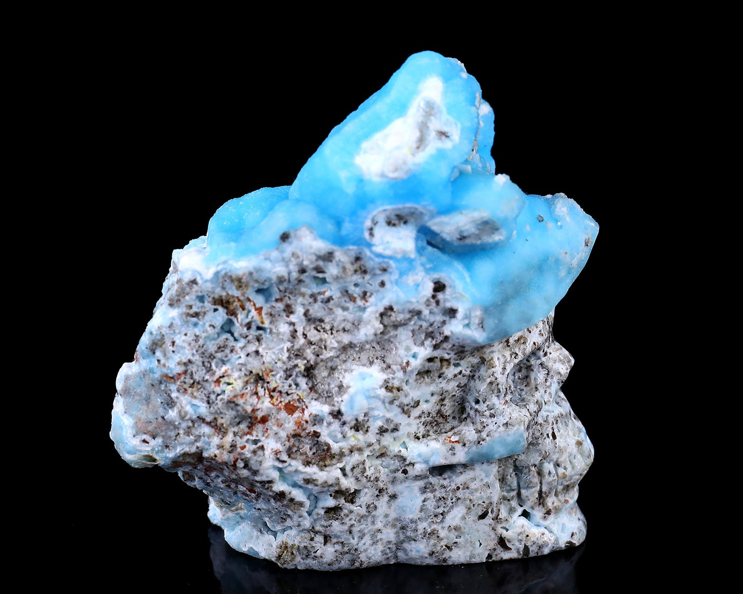 Nicedony 3.2" Blue Aragonite Hand Carved Skull Sculpture - View 4