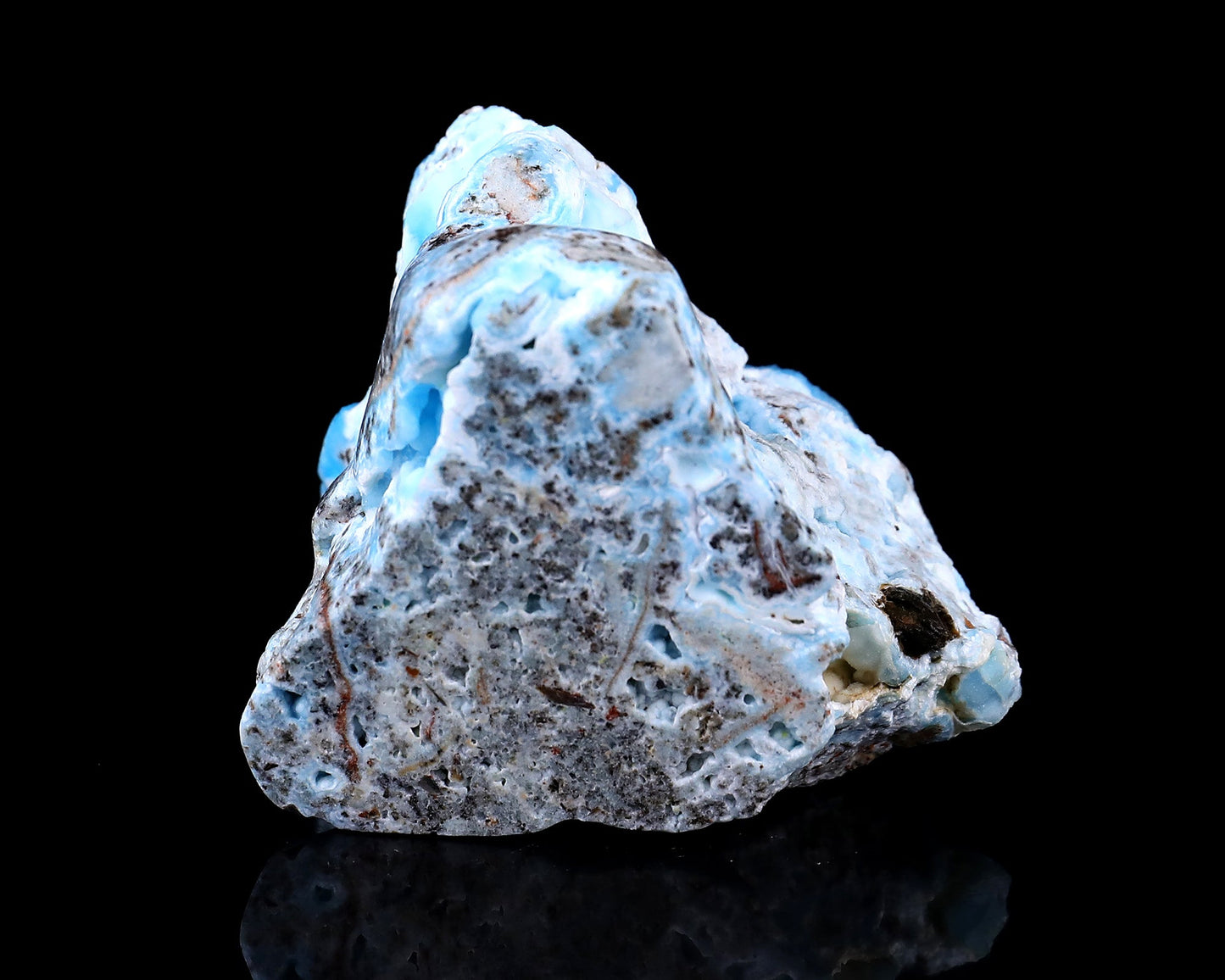 Nicedony 3.2" Blue Aragonite Hand Carved Skull Sculpture - View 6