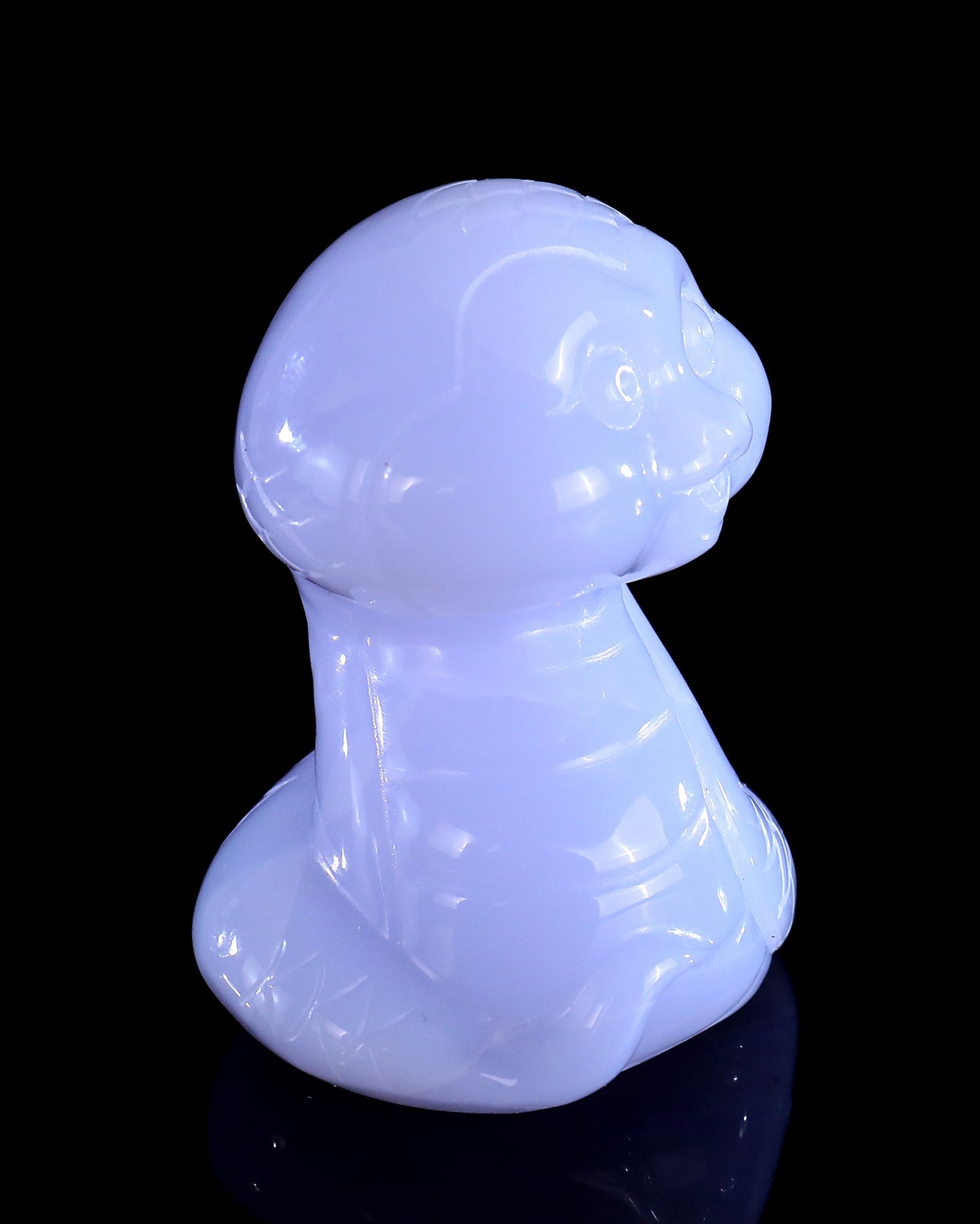 Nicedony 2.4" Blue Chalcedony Hand Carved Crystal Baby Snake Sculpture - View 4