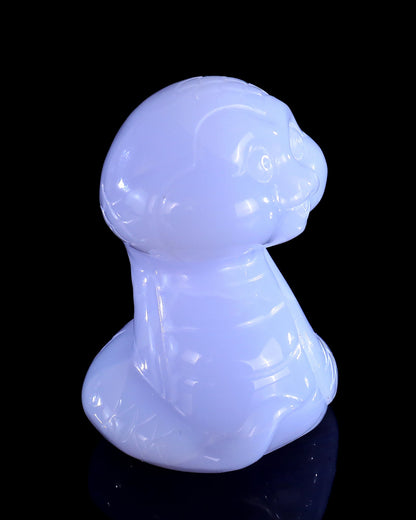 Nicedony 2.4" Blue Chalcedony Hand Carved Crystal Baby Snake Sculpture - View 4