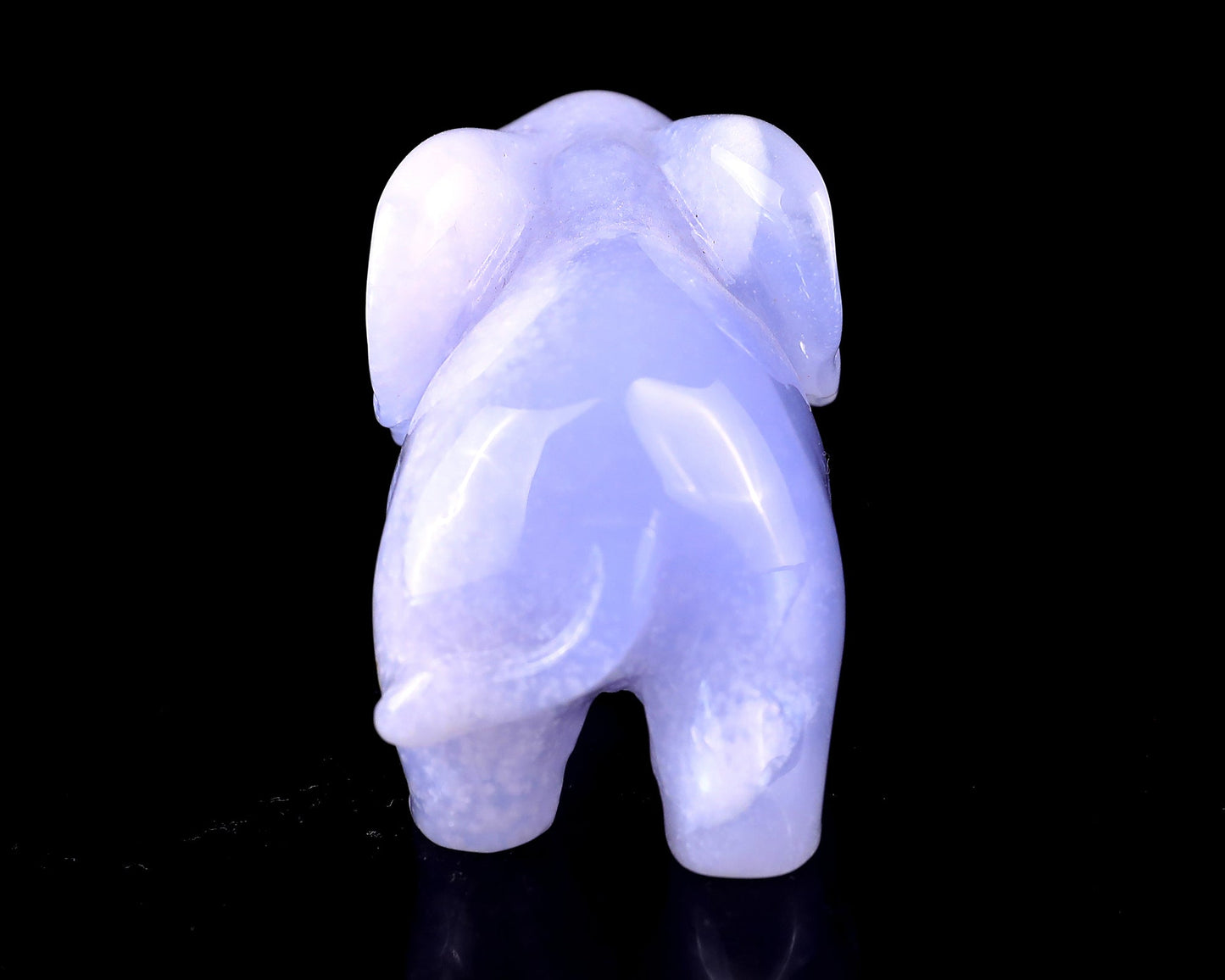 Nicedony 2.4" Blue Chalcedony Hand Carved Crystal Elephant Sculpture - View 6