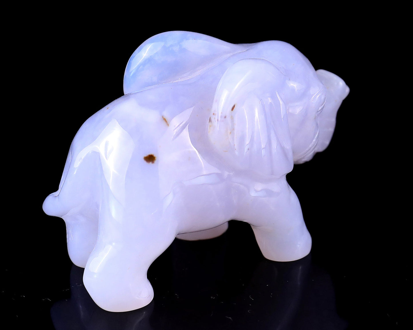Nicedony 2.4" Blue Chalcedony Hand Carved Crystal Elephant Sculpture - View 15