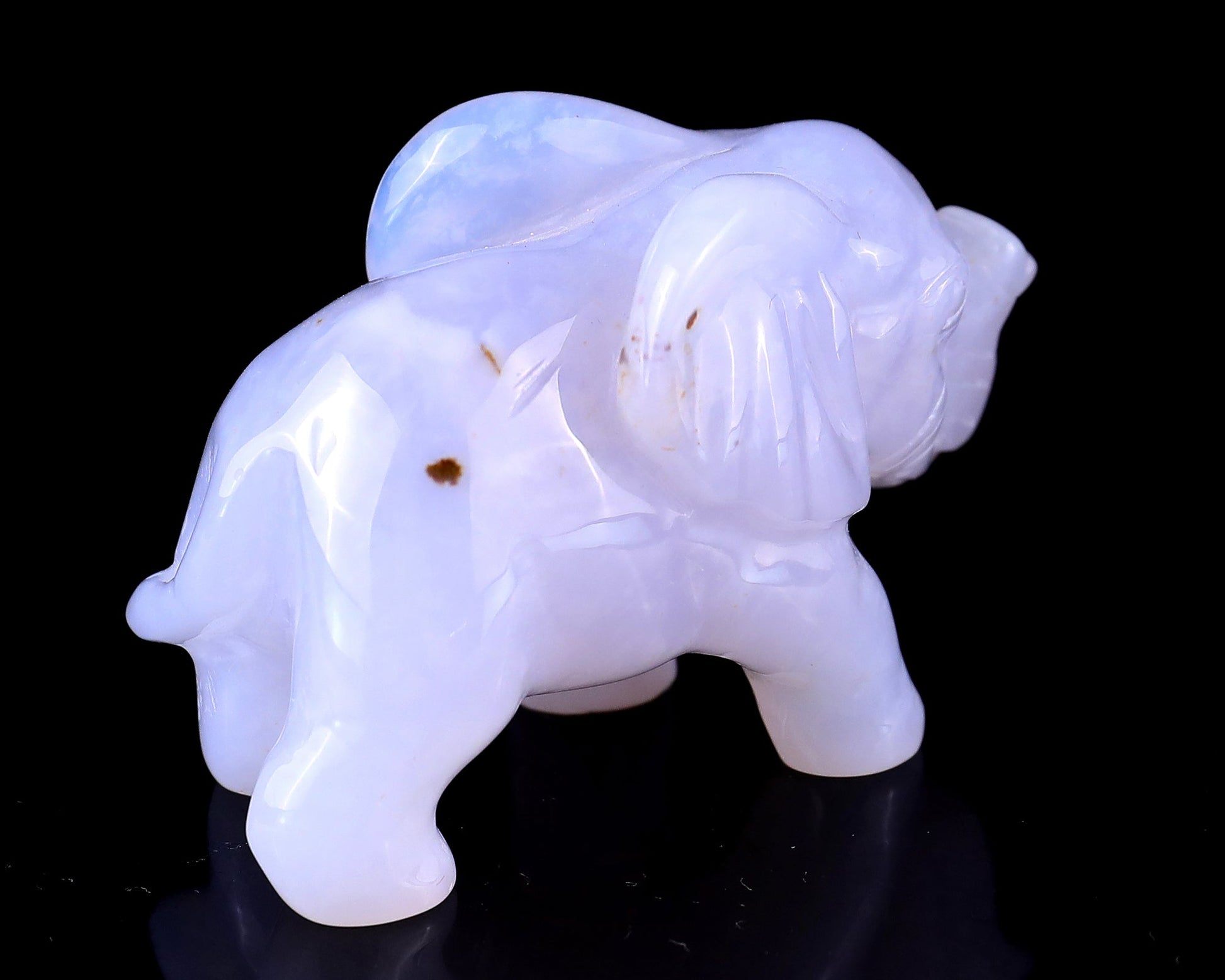 Nicedony 2.4" Blue Chalcedony Hand Carved Crystal Elephant Sculpture - View 15