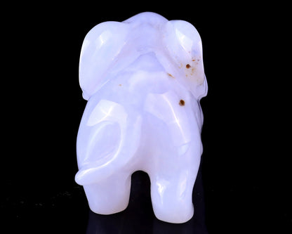 Nicedony 2.4" Blue Chalcedony Hand Carved Crystal Elephant Sculpture - View 16