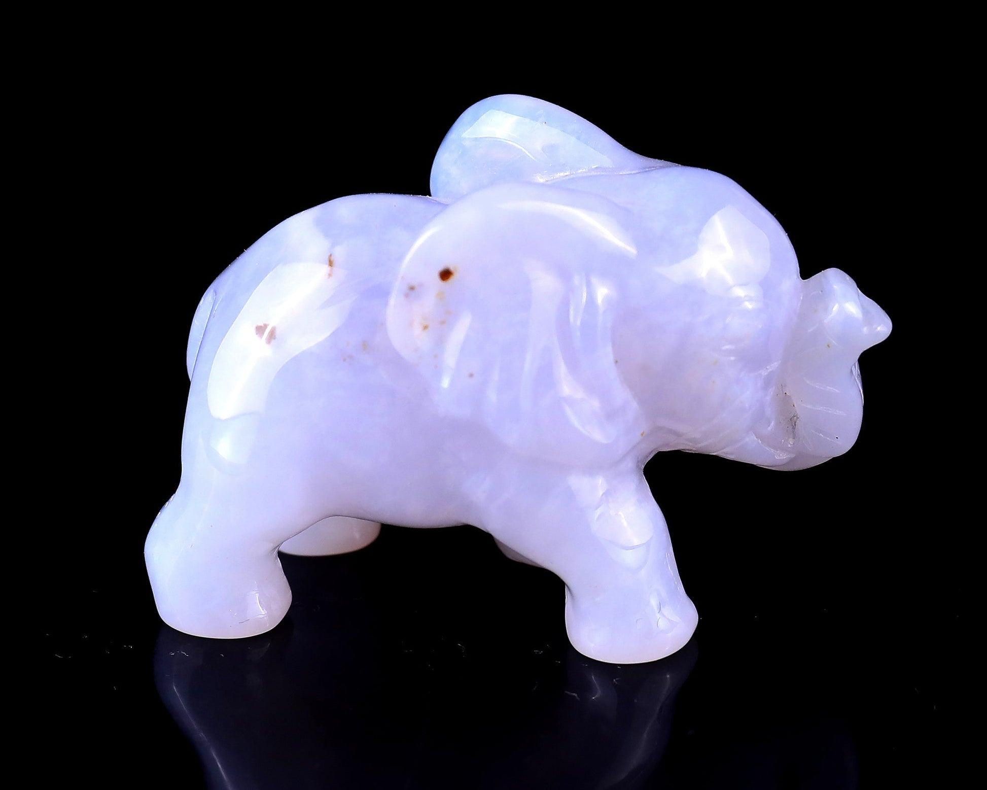 Nicedony 2.4" Blue Chalcedony Hand Carved Crystal Elephant Sculpture - View 14