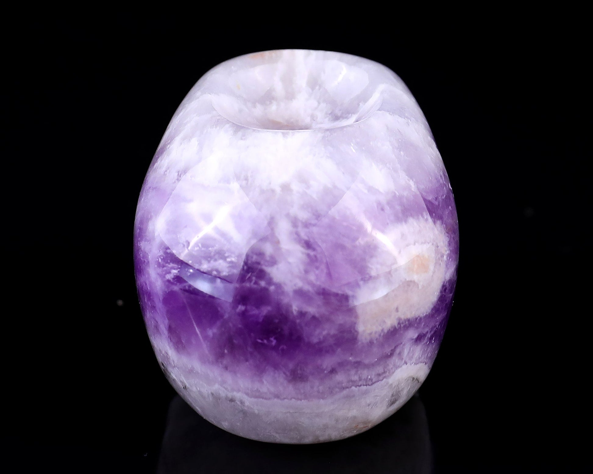 Nicedony 2.4" Dream Amethyst Hand Carved Realistic Skull Sphere - View 6