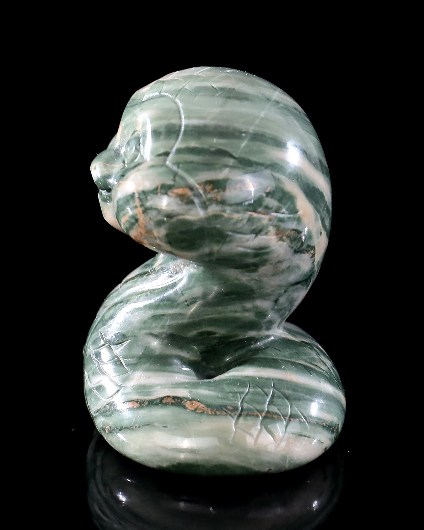 Nicedony 2.4" Jiulong Jade Hand Carved Crystal Baby Snake Sculpture 6 - View 6