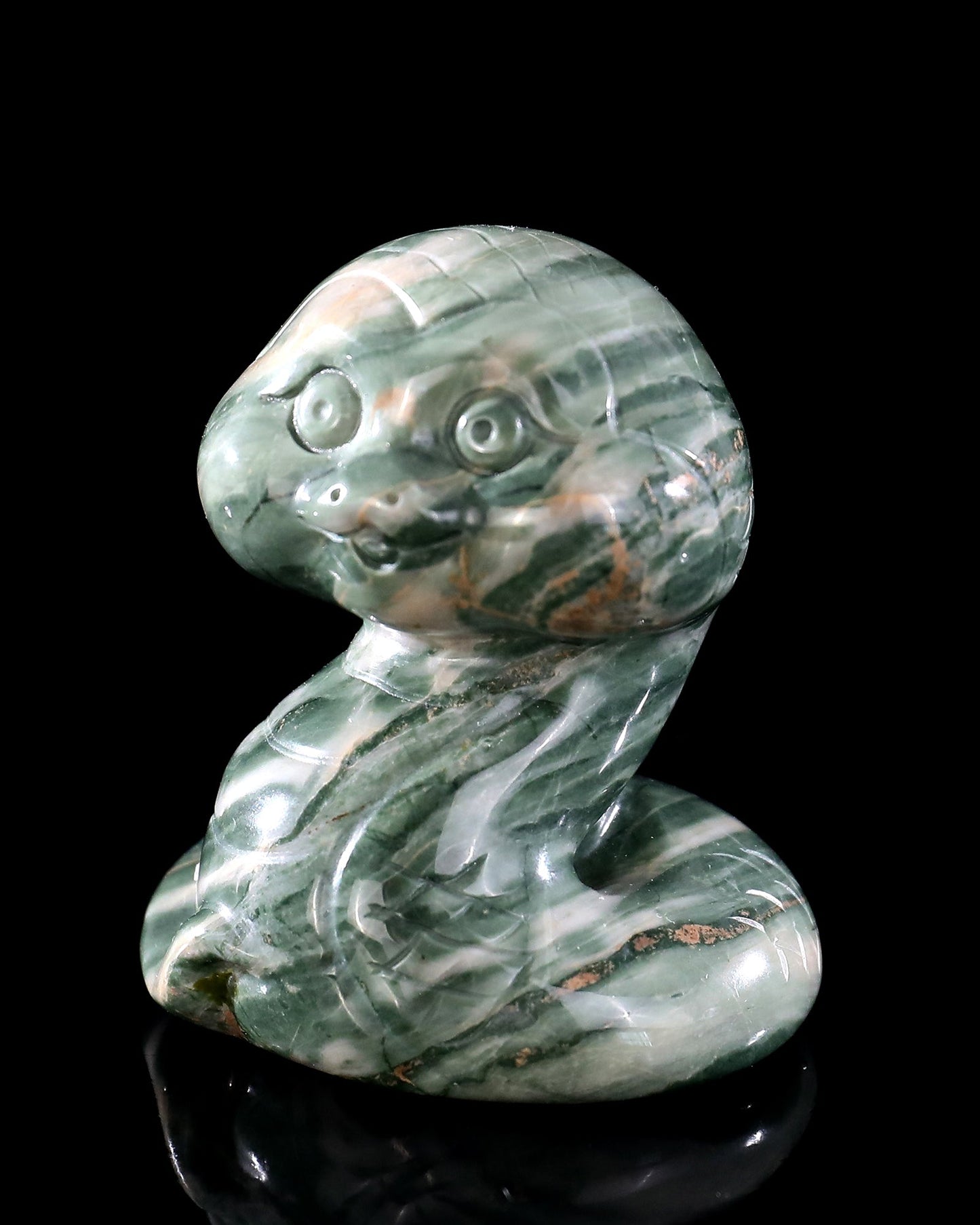 Nicedony 2.4" Jiulong Jade Hand Carved Crystal Baby Snake Sculpture 6 - View 8