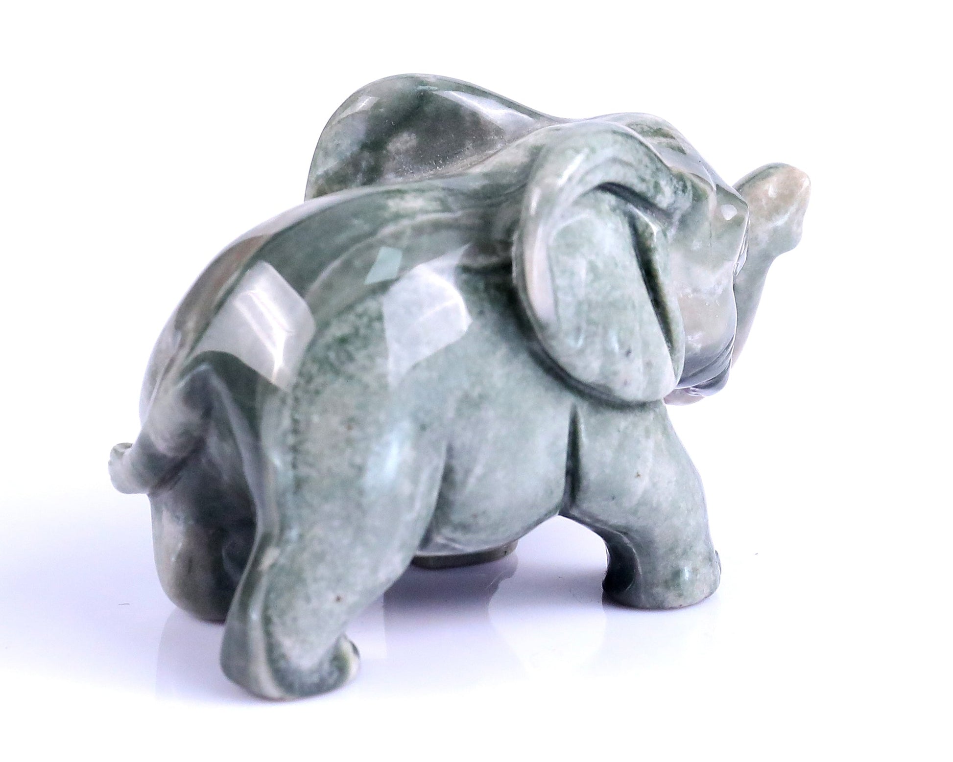 Nicedony 2.4" Jiulong Jade Hand Carved Crystal Elephant Sculpture - View 4