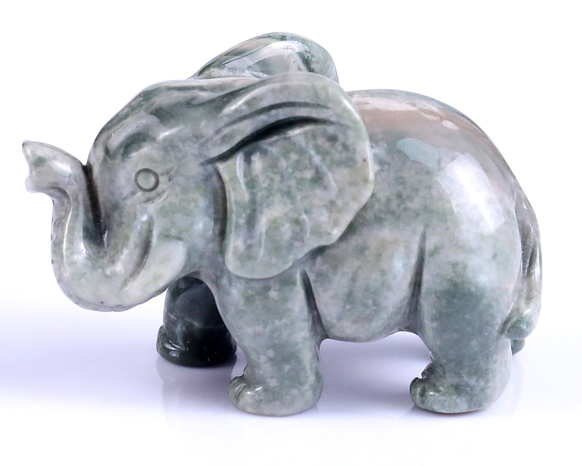 Nicedony 2.4" Jiulong Jade Hand Carved Crystal Elephant Sculpture - View 7