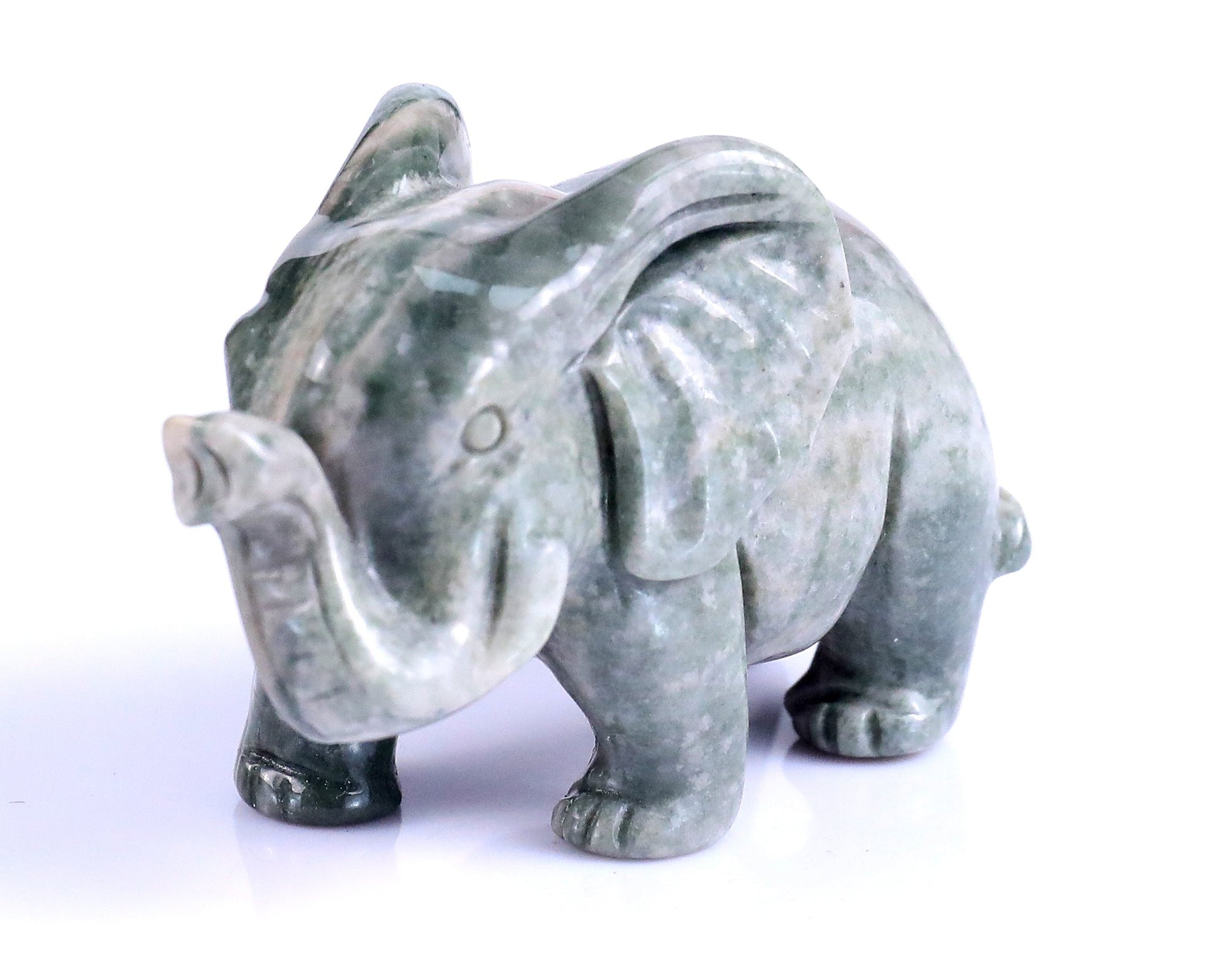 Nicedony 2.4" Jiulong Jade Hand Carved Crystal Elephant Sculpture - View 9