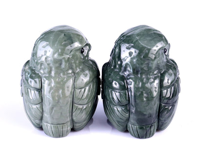Nicedony 2.4" Jiulong Jade Hand Carved Crystal Owl Sculpture - View 4