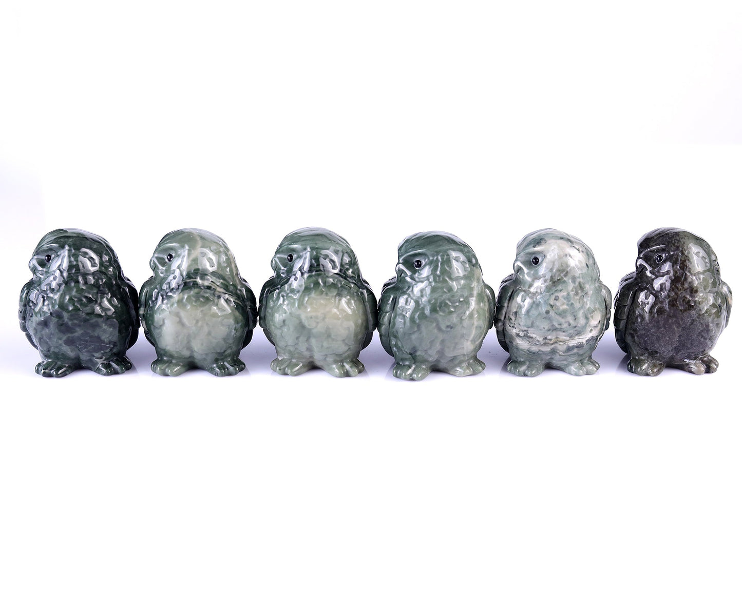 Nicedony 2.4" Jiulong Jade Hand Carved Crystal Owl Sculpture - View 6