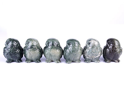 Nicedony 2.4" Jiulong Jade Hand Carved Crystal Owl Sculpture - View 6