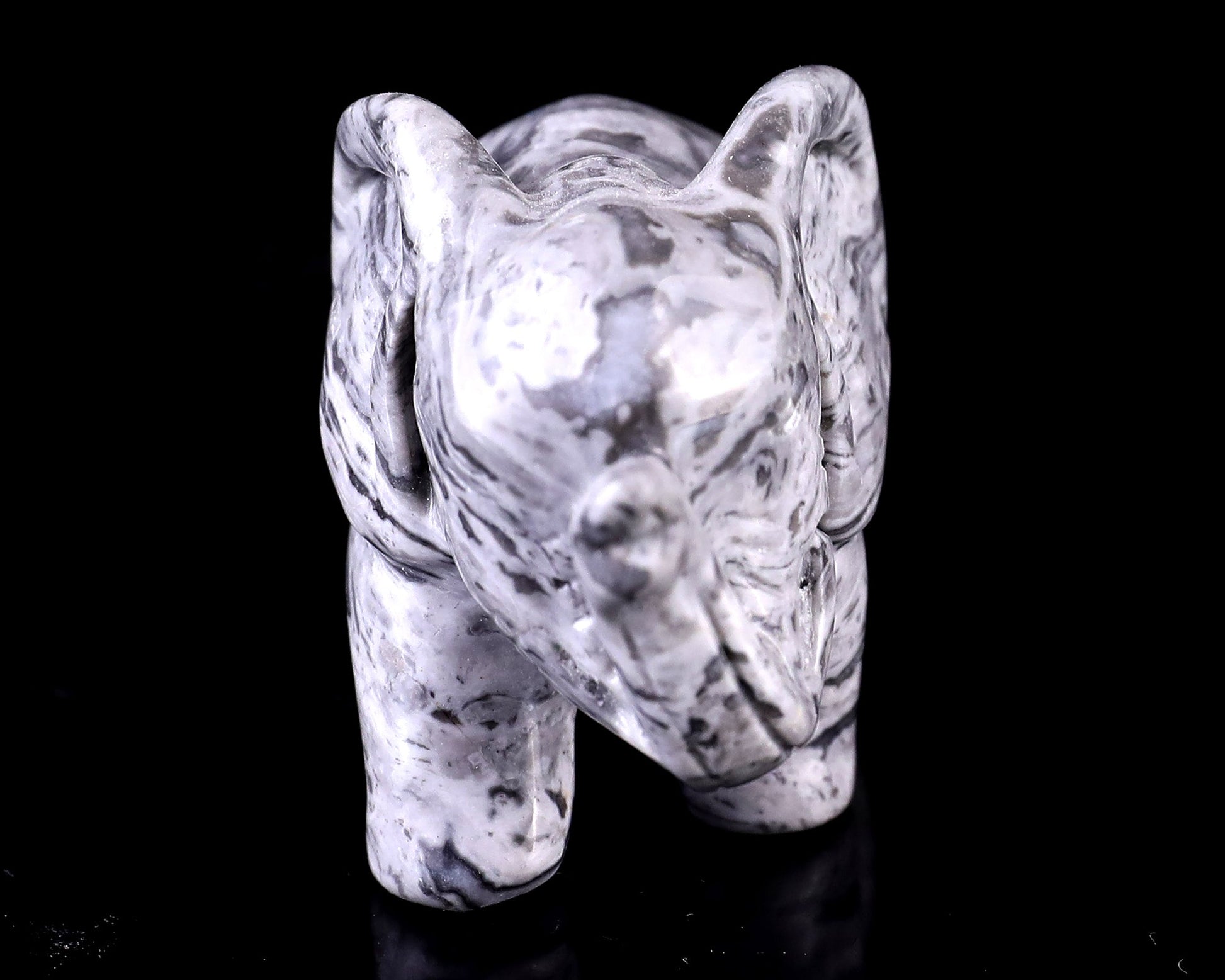 Nicedony 2.4" Map Jasper Hand Carved Crystal Elephant Sculpture - View 2
