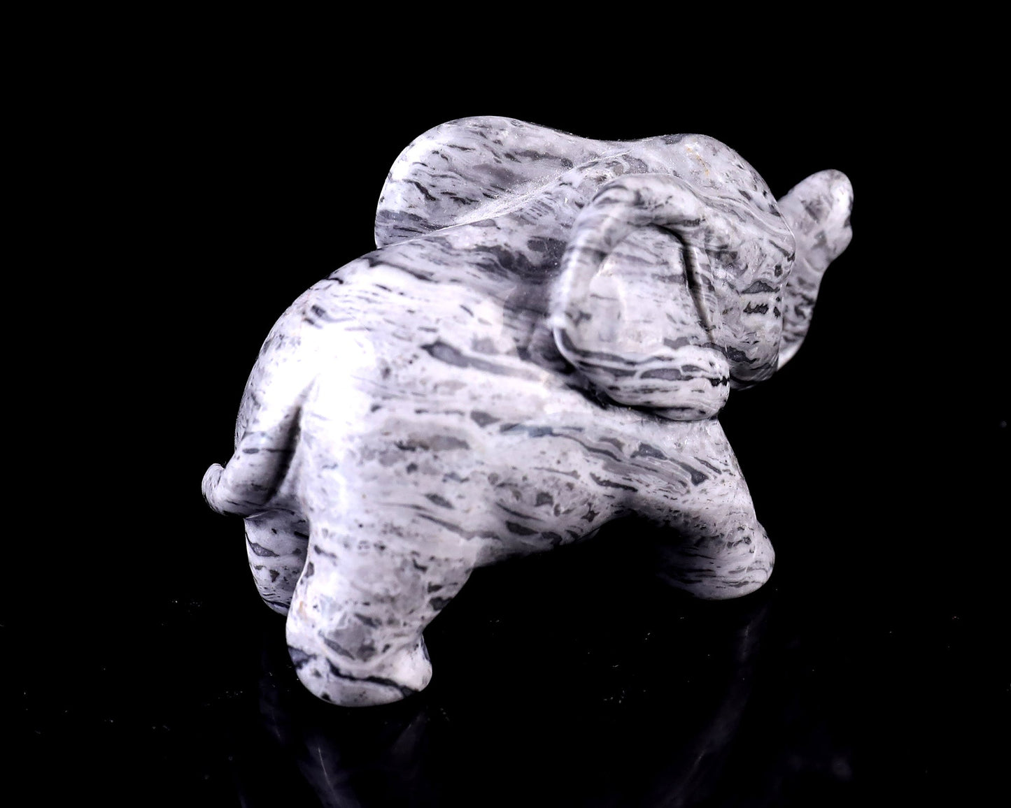 Nicedony 2.4" Map Jasper Hand Carved Crystal Elephant Sculpture - View 5