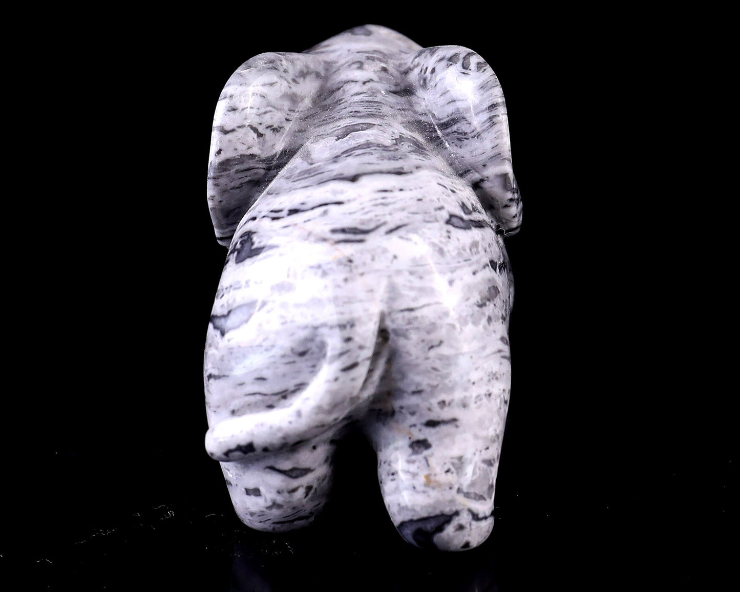 Nicedony 2.4" Map Jasper Hand Carved Crystal Elephant Sculpture - View 6
