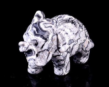 Nicedony 2.4" Map Jasper Hand Carved Crystal Elephant Sculpture - View 8