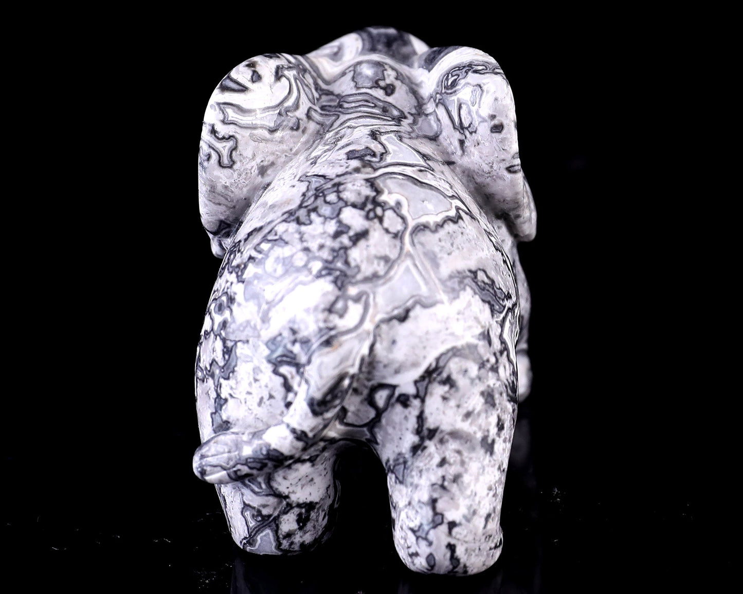 Nicedony 2.4" Map Jasper Hand Carved Crystal Elephant Sculpture - View 6