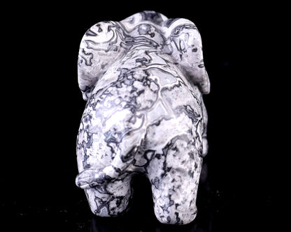 Nicedony 2.4" Map Jasper Hand Carved Crystal Elephant Sculpture - View 6