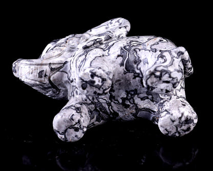 Nicedony 2.4" Map Jasper Hand Carved Crystal Elephant Sculpture - View 9