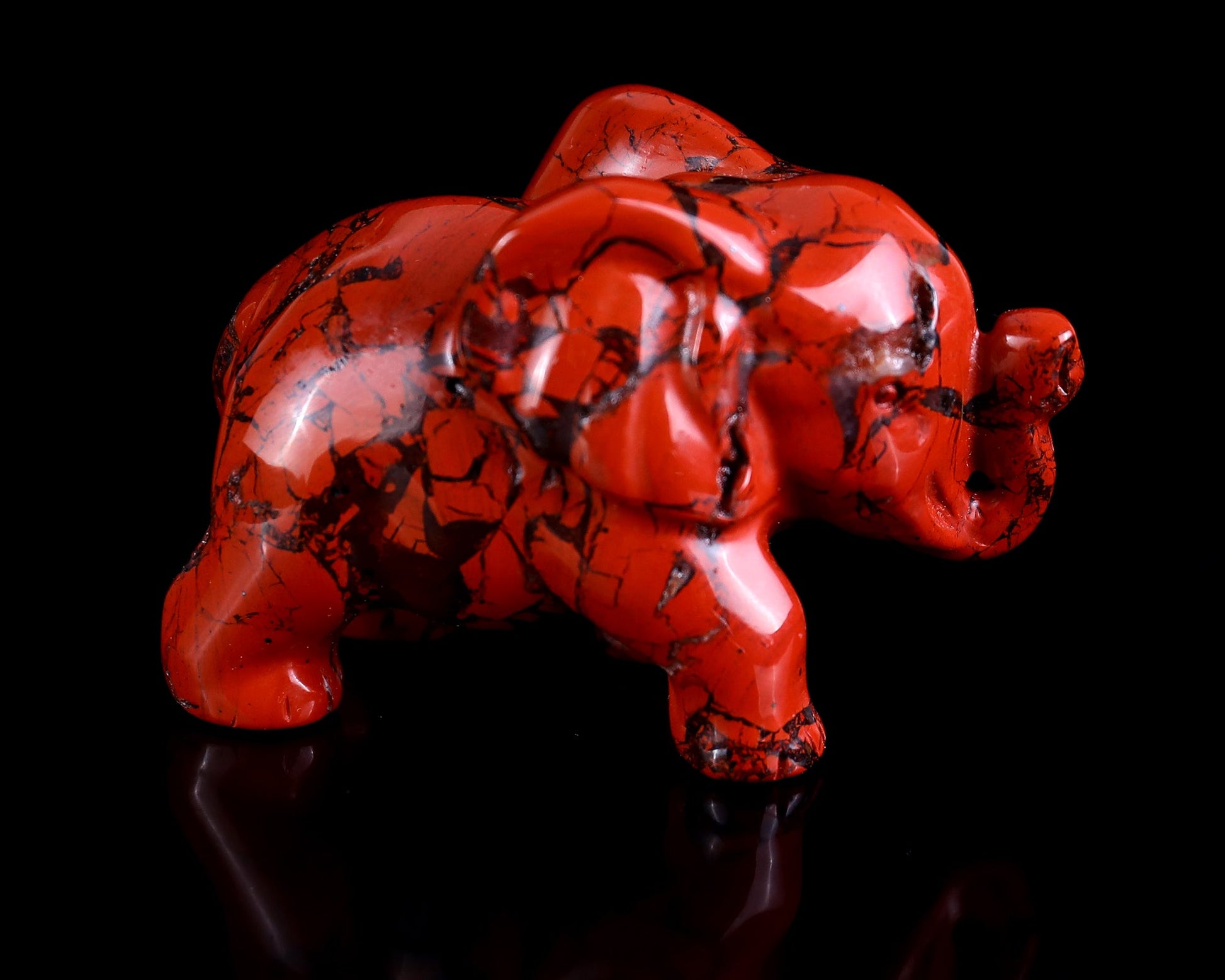 Nicedony 2.4" Red Jasper Hand Carved Crystal Elephant Sculpture - View 28