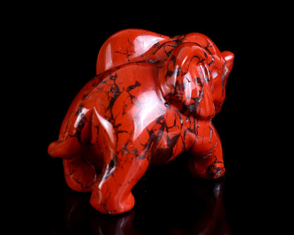 Nicedony 2.4" Red Jasper Hand Carved Crystal Elephant Sculpture - View 29