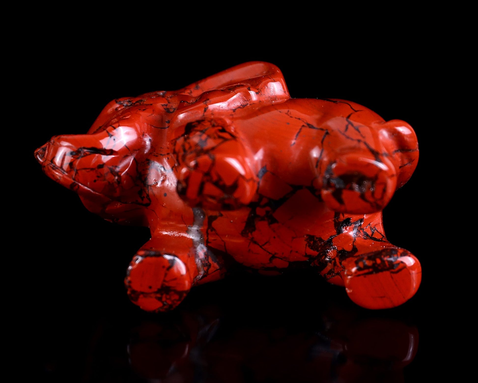 Nicedony 2.4" Red Jasper Hand Carved Crystal Elephant Sculpture - View 33