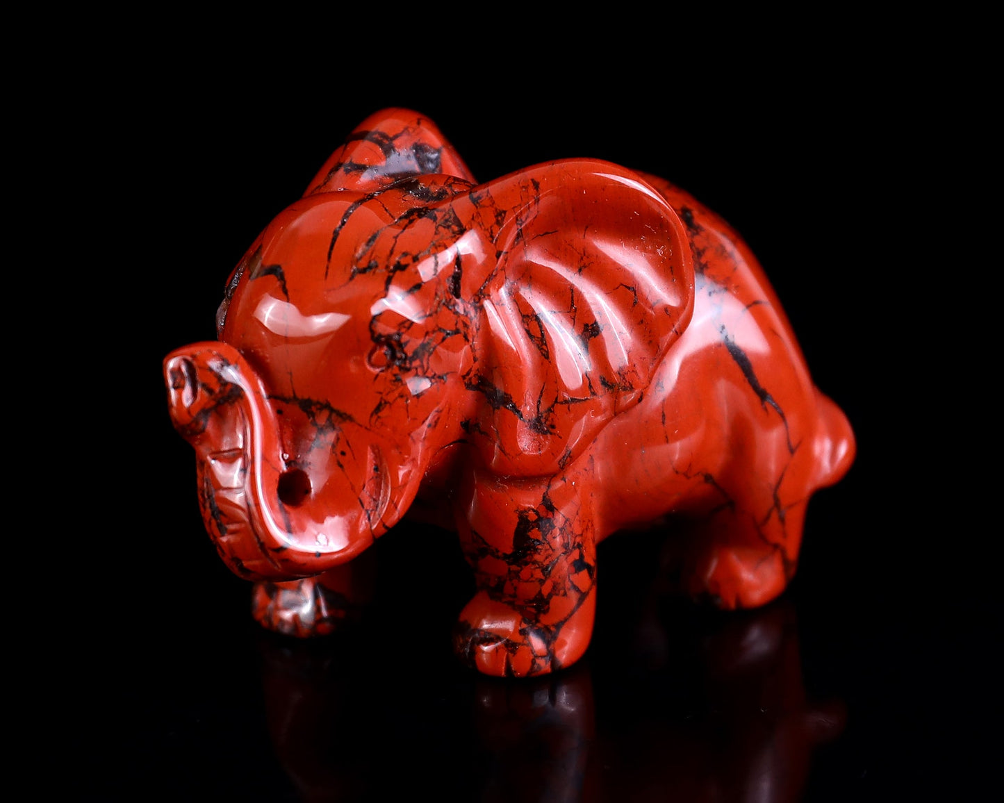 Nicedony 2.4" Red Jasper Hand Carved Crystal Elephant Sculpture - View 34