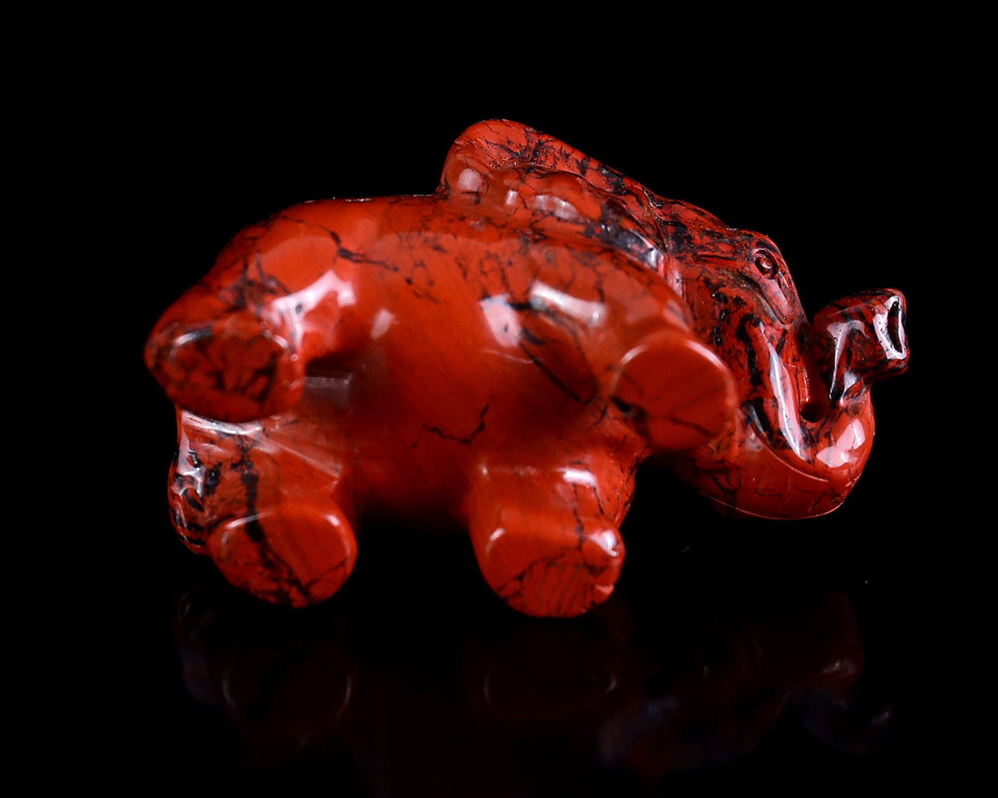 Nicedony 2.4" Red Jasper Hand Carved Crystal Elephant Sculpture - View 8