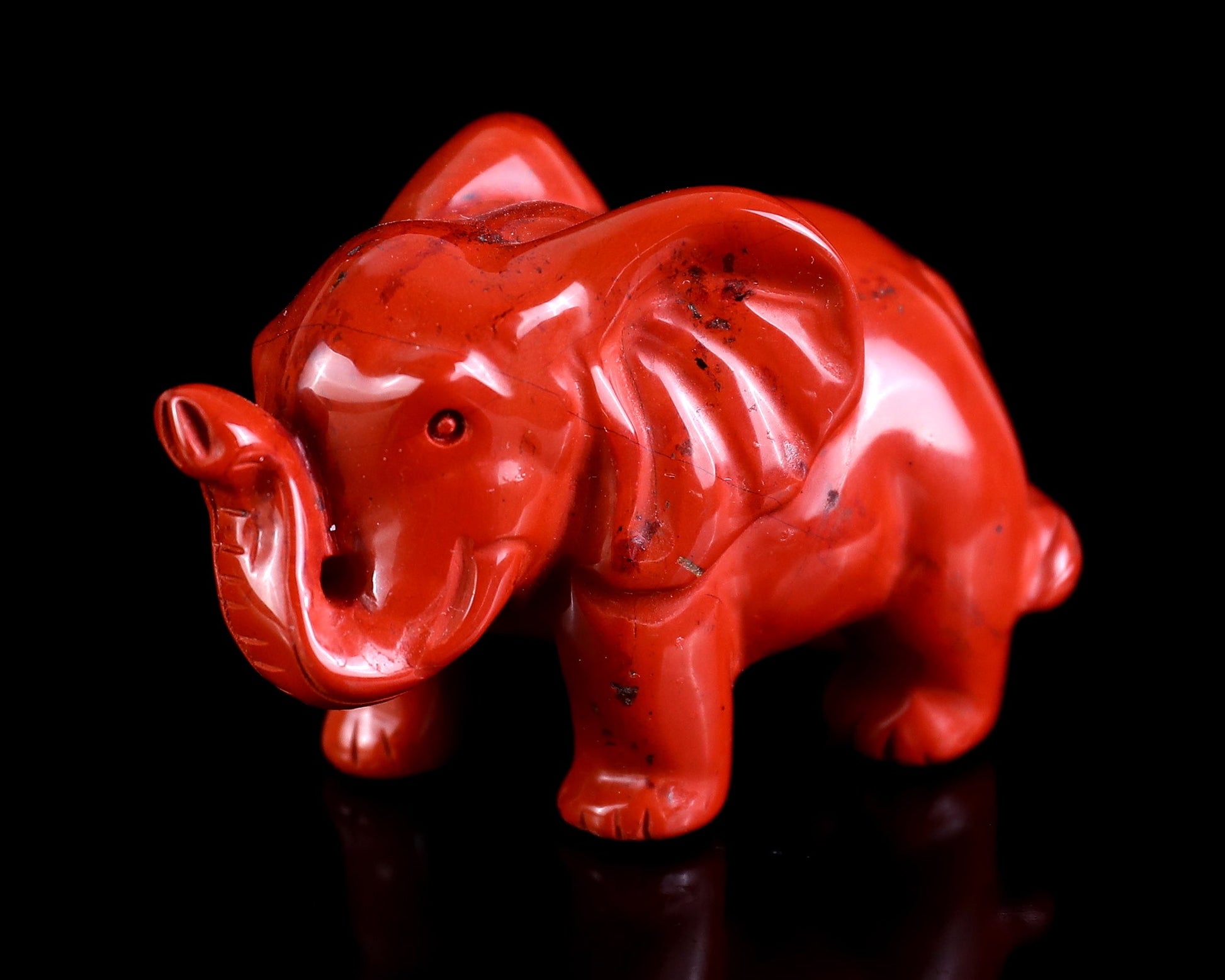 Nicedony 2.4" Red Jasper Hand Carved Crystal Elephant Sculpture - View 35