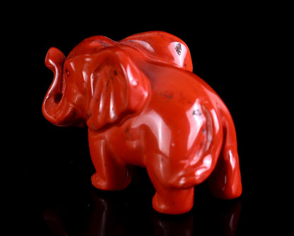 Nicedony 2.4" Red Jasper Hand Carved Crystal Elephant Sculpture - View 38