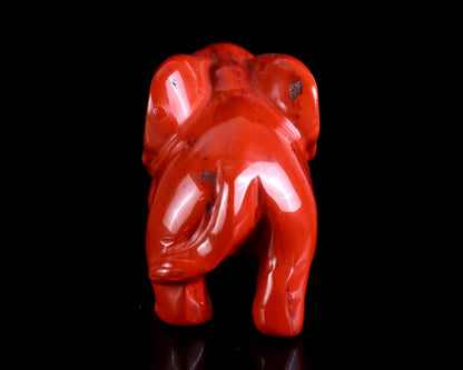 Nicedony 2.4" Red Jasper Hand Carved Crystal Elephant Sculpture - View 39