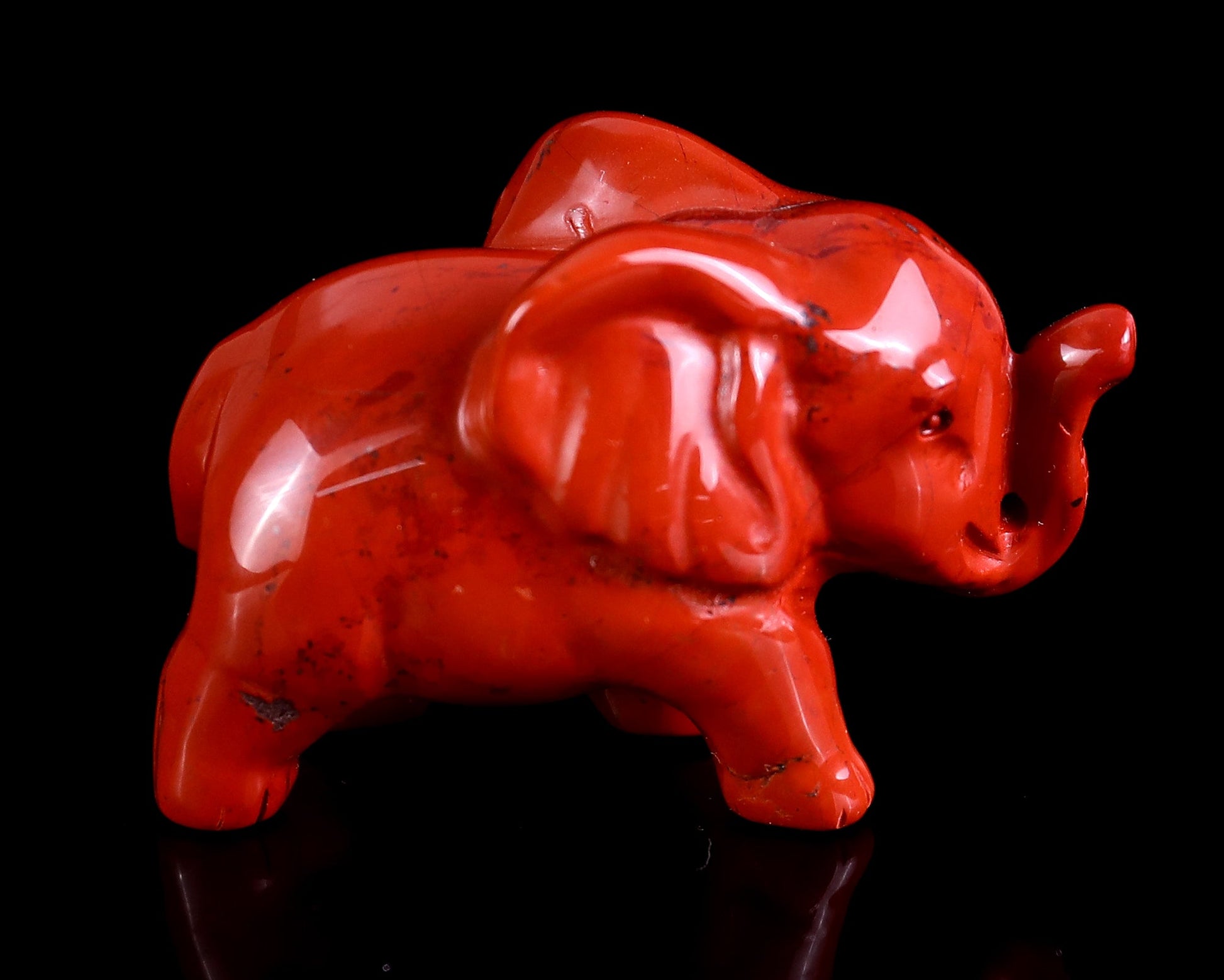 Nicedony 2.4" Red Jasper Hand Carved Crystal Elephant Sculpture - View 41
