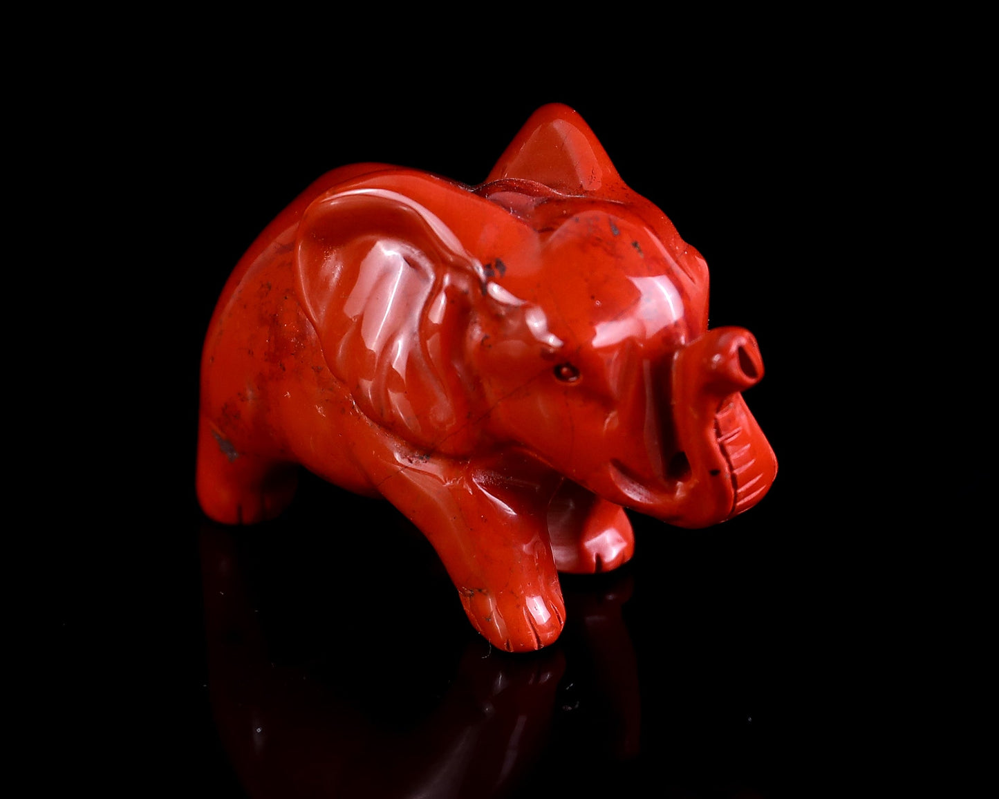 Nicedony 2.4" Red Jasper Hand Carved Crystal Elephant Sculpture - View 36