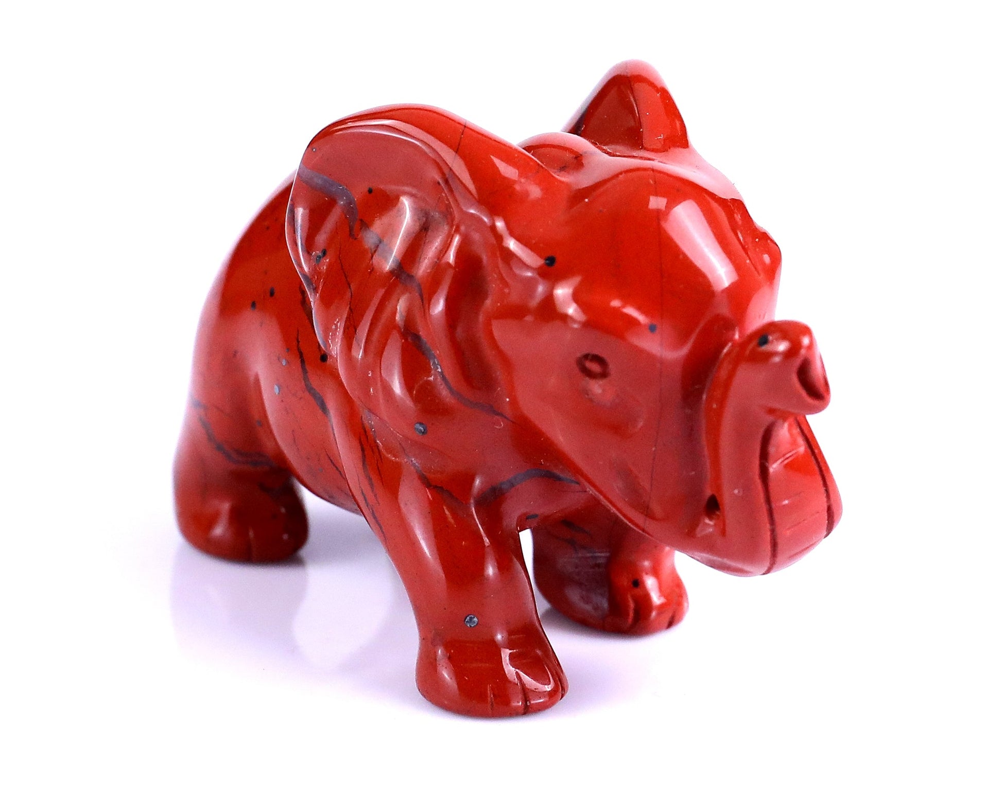 Nicedony 2.4" Red Jasper Hand Carved Crystal Elephant Sculpture - View 10