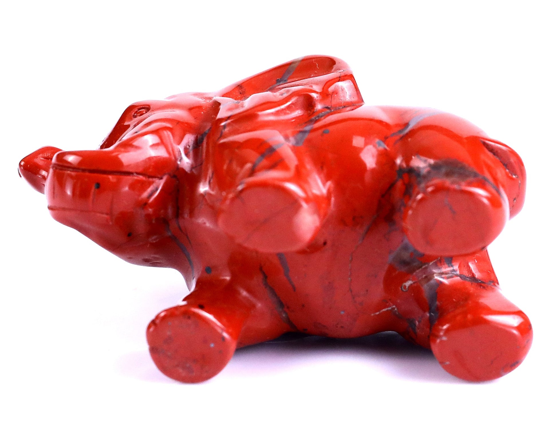 Nicedony 2.4" Red Jasper Hand Carved Crystal Elephant Sculpture - View 17
