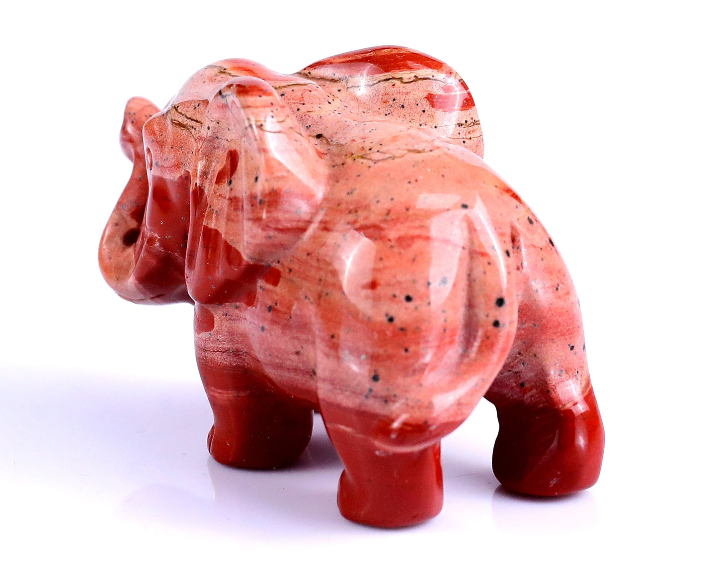 Nicedony 2.4" Red Jasper Hand Carved Crystal Elephant Sculpture - View 6