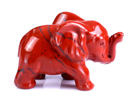 Nicedony 2.4" Red Jasper Hand Carved Crystal Elephant Sculpture - View 12