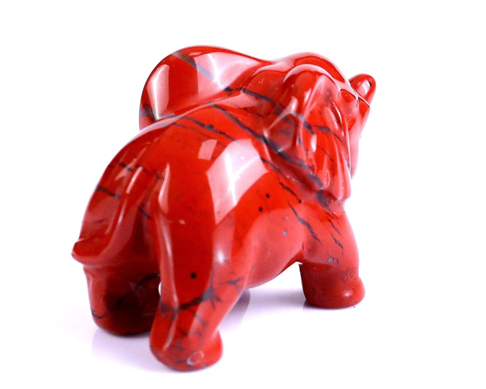 Nicedony 2.4" Red Jasper Hand Carved Crystal Elephant Sculpture - View 13