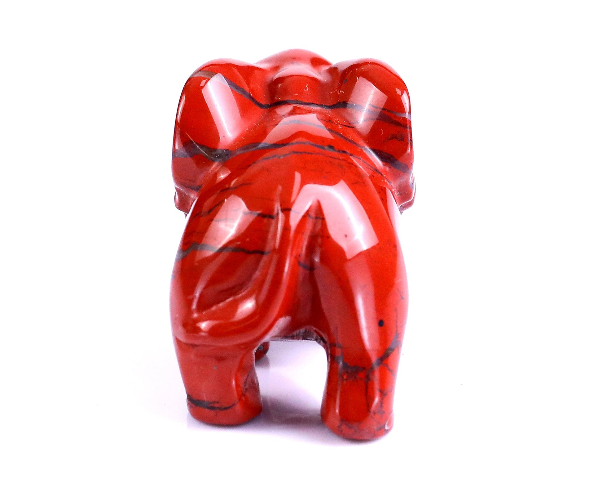 Nicedony 2.4" Red Jasper Hand Carved Crystal Elephant Sculpture - View 14