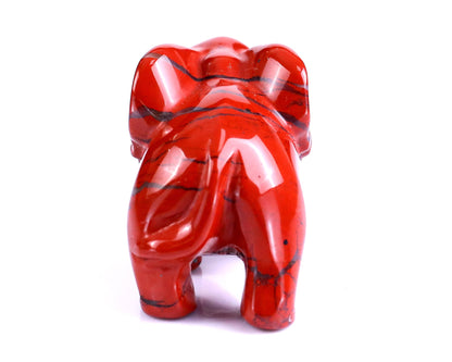 Nicedony 2.4" Red Jasper Hand Carved Crystal Elephant Sculpture - View 14