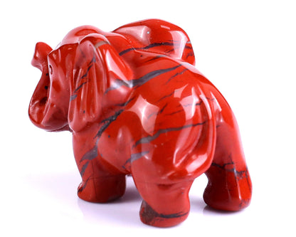 Nicedony 2.4" Red Jasper Hand Carved Crystal Elephant Sculpture - View 15