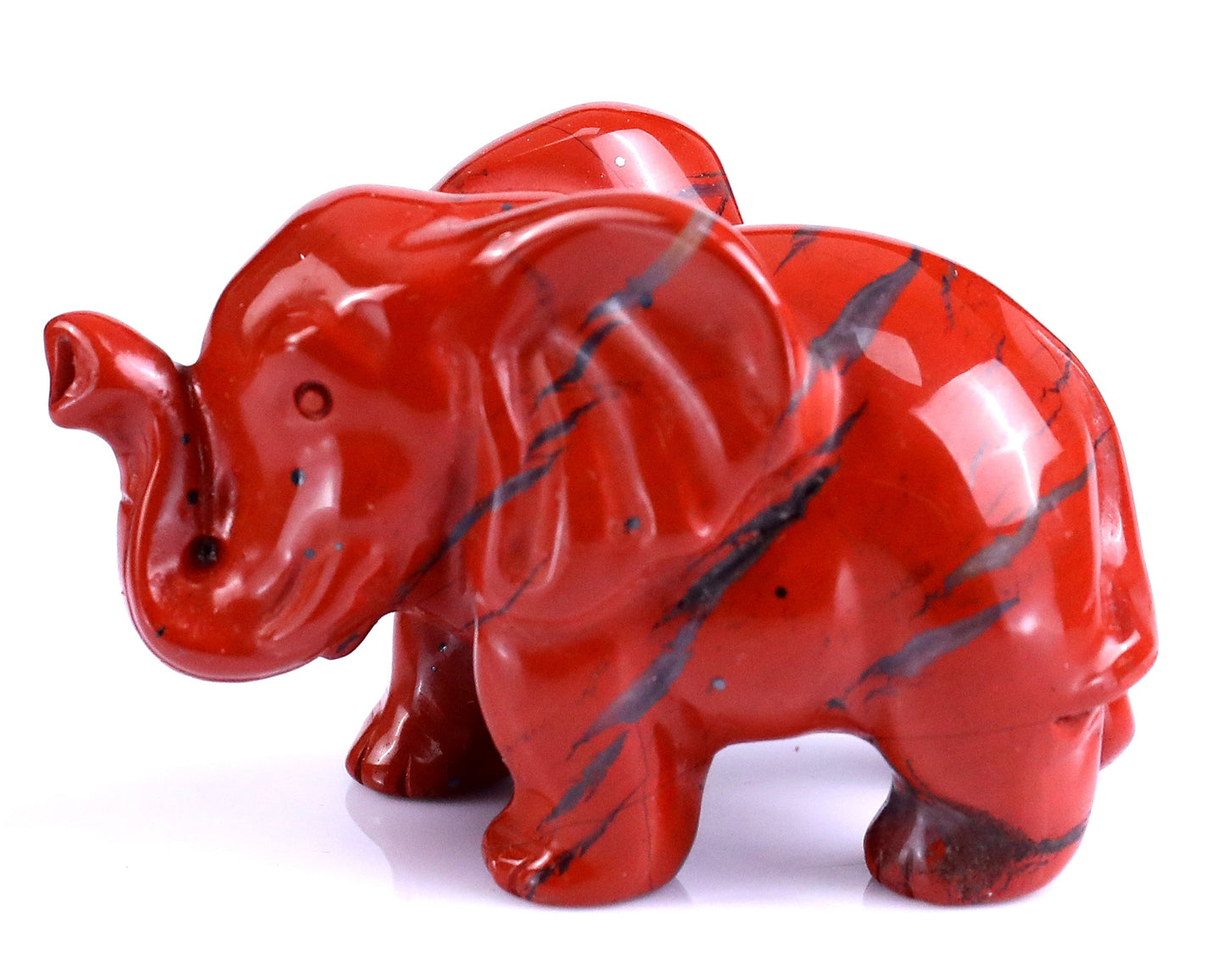Nicedony 2.4" Red Jasper Hand Carved Crystal Elephant Sculpture - View 16